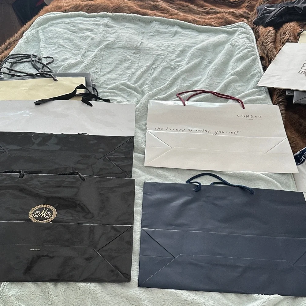 8 Assorted Empty Designer Shopping Bags